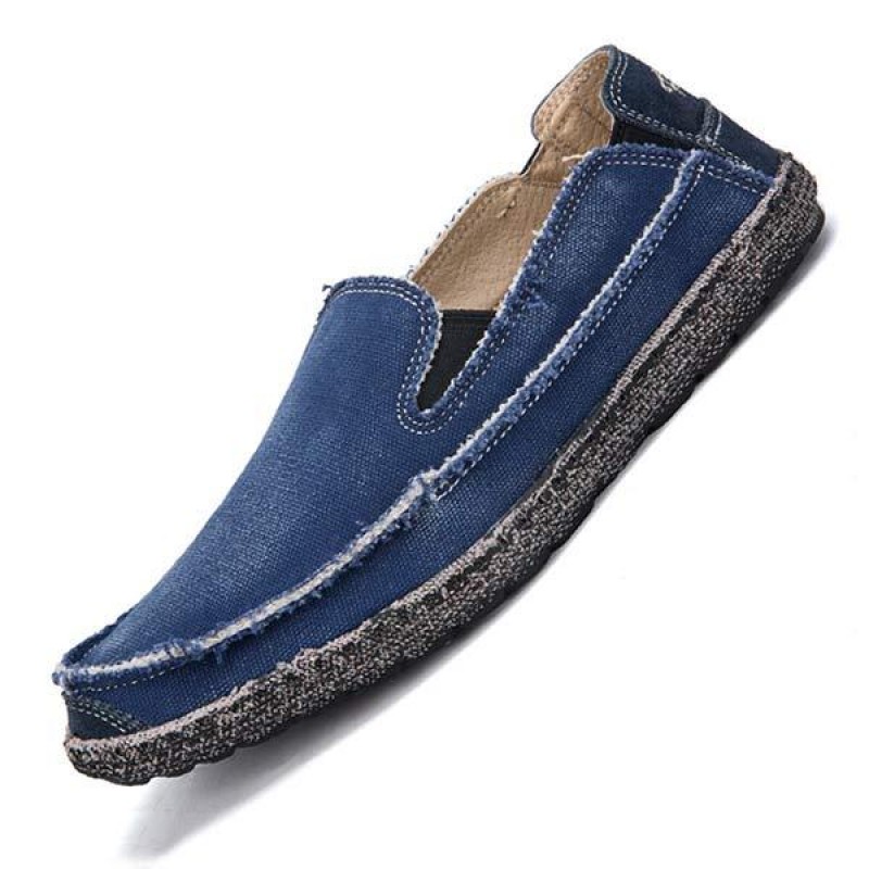 MENS WASHED DENIM CANVAS BREATHABLE CASUAL SHOES 14309547