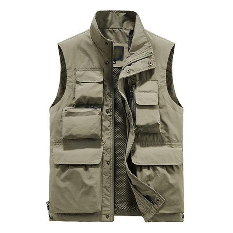 Mens Outdoor Multi-pocket Quick-drying Vest 65344280M