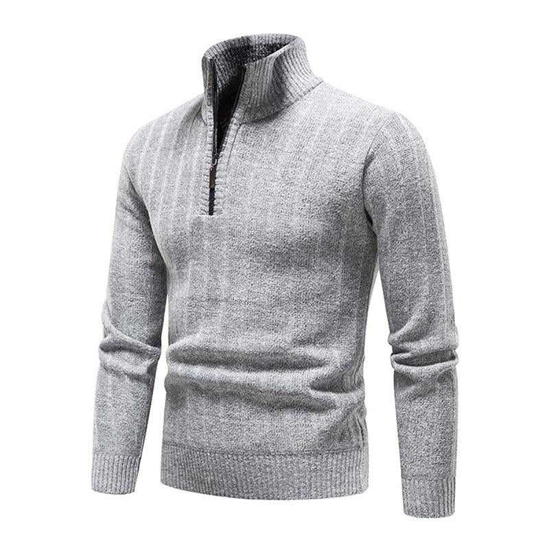 Mens Casual Half Turtleneck Zip Thick Knitwear 27809823M