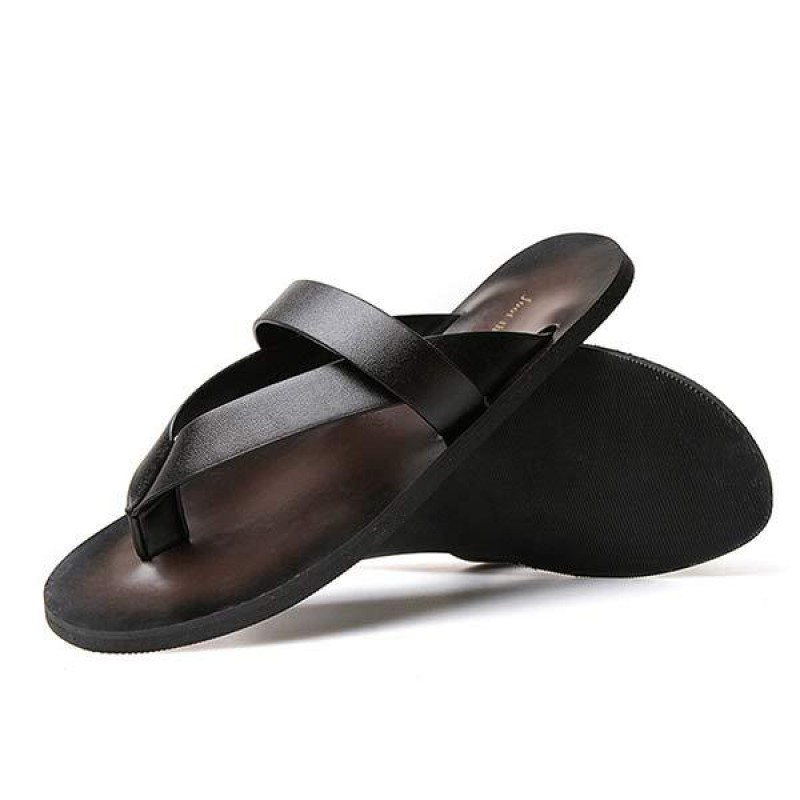 MENS CASUAL LEATHER FLIP-FLOPS 86023595