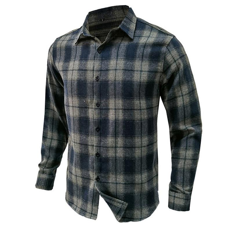 Mens Flannel Plaid Long Sleeve Shirt 26185028X