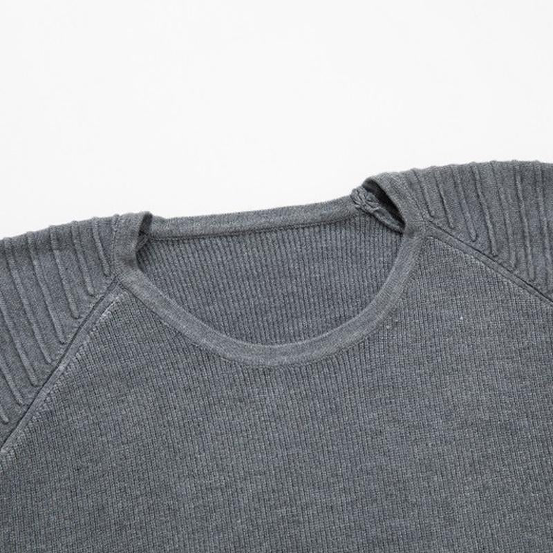 Mens Casual Solid Color Long Sleeve Knitwear 20450730Y