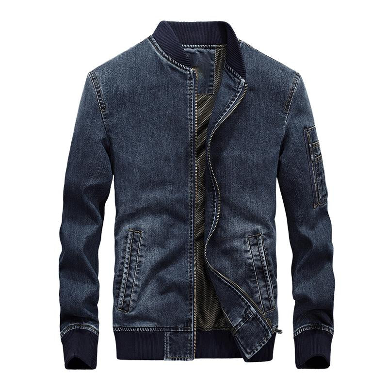 Mens Casual Slim Denim Baseball Jacket 29307324M