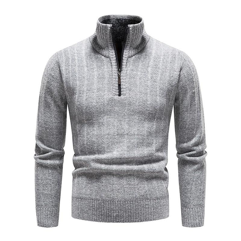 Mens Casual Half Turtleneck Zip Thick Knitwear 27809823M