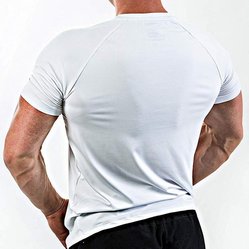 Mens Solid Color Quick-drying Breathable Training High-elasticity T-shirt 52586914X