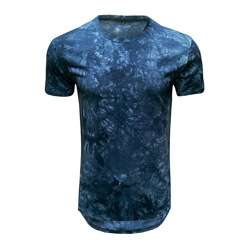 Mens Casual Tie Dye Round Neck Short Sleeved T-shirt 40970629M