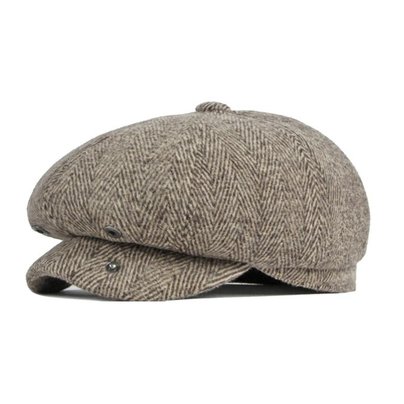 Mens British Vintage Wool Warm Earmuff Beret 36085431M