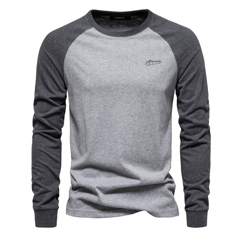 Mens Long Sleeve Stitching Casual T-Shirt 12210693X