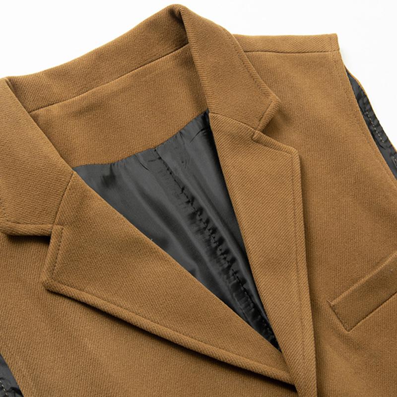 Mens Casual V-Neck Single-Breasted Patch Pocket Vest 53325062M