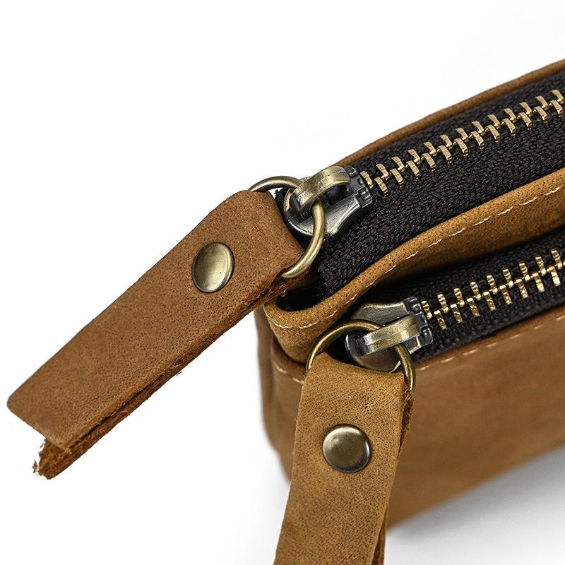 MenS Multi-Layer Zipper Cowhide Mini Case 08633412Y