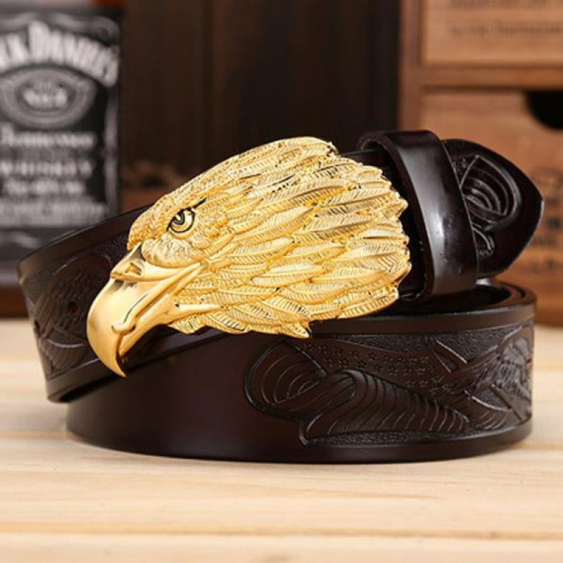 COWHIDE CASUAL EAGLE HEAD BELT 97611482M