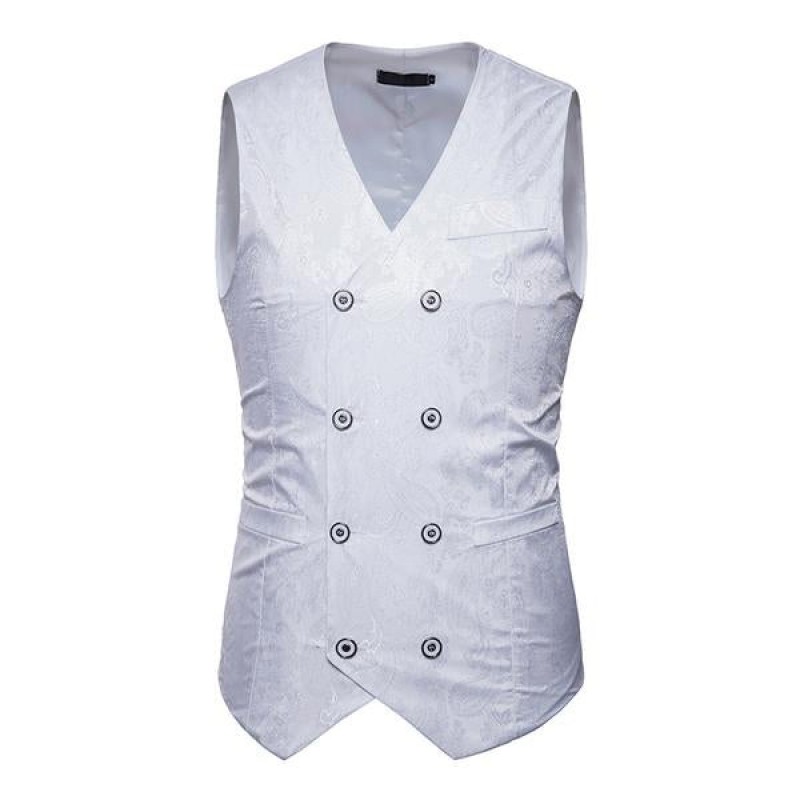 Mens Formal Cashew Flower Print Vest 71042054X
