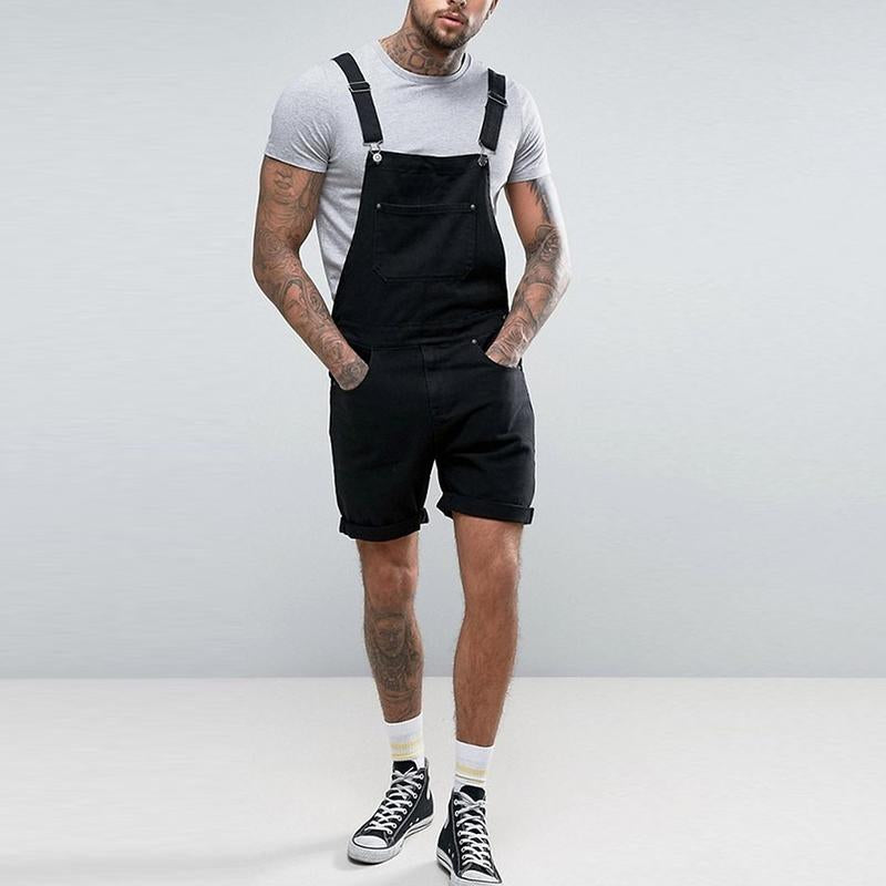 Mens Vintage Cargo Denim Shorts Jumpsuit 91802093M
