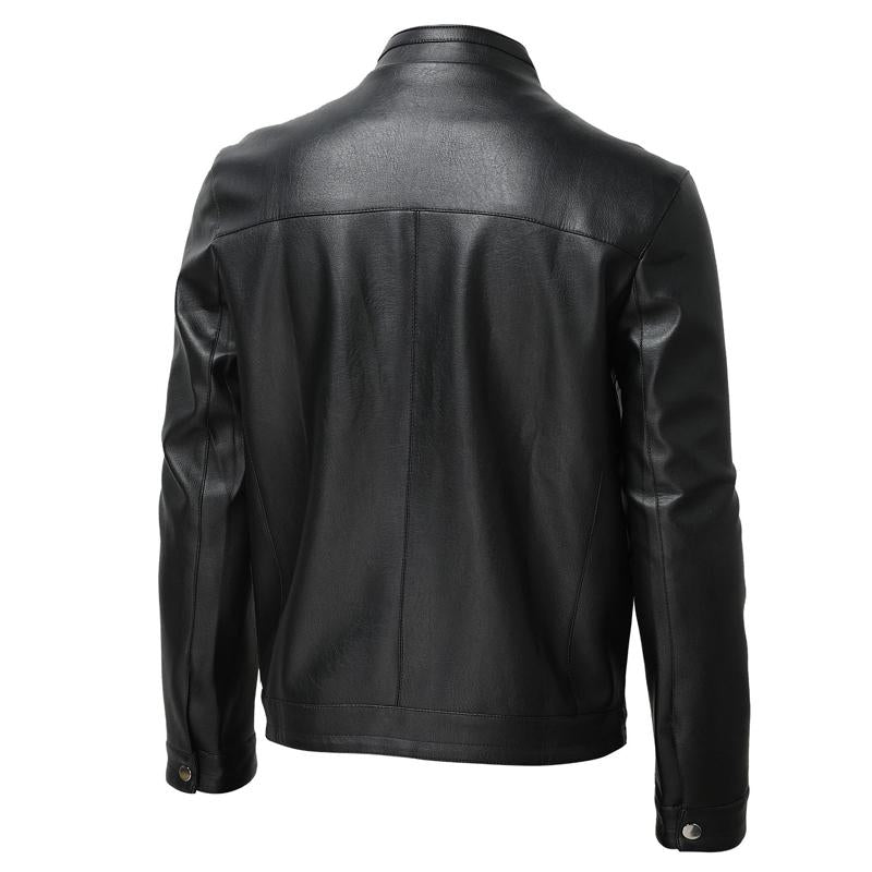 Mens Vintage Long Sleeve Leather Jacket 55335942Y