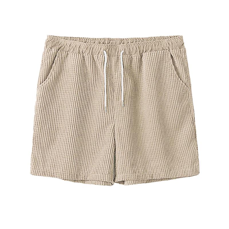 Mens Casual Loose Waffle Short Sleeve Shorts Set 83265325M