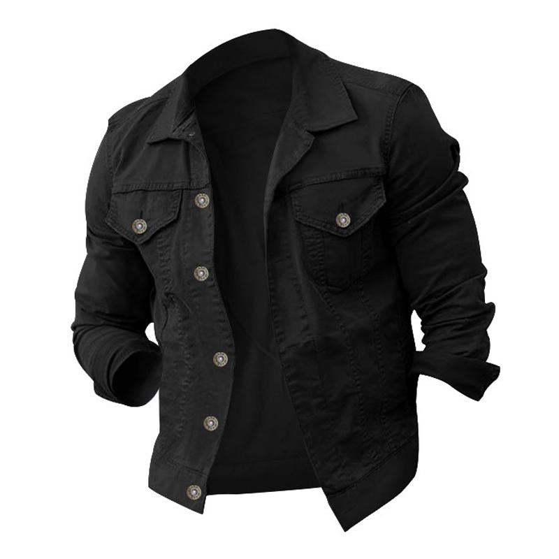 Mens Solid Color Lapel Jacket 01754287X