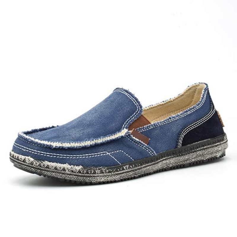 MENS WASHED DENIM CANVAS SLIP-ON SHOES 59975887