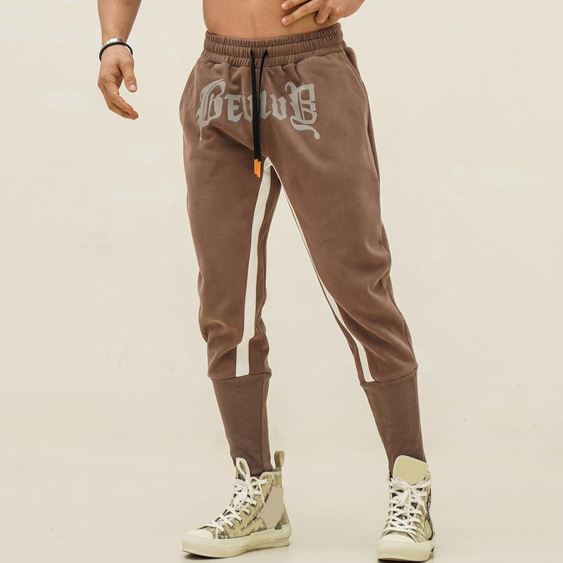 Mens Letter Print Color Block Sport Pants 33278366Y