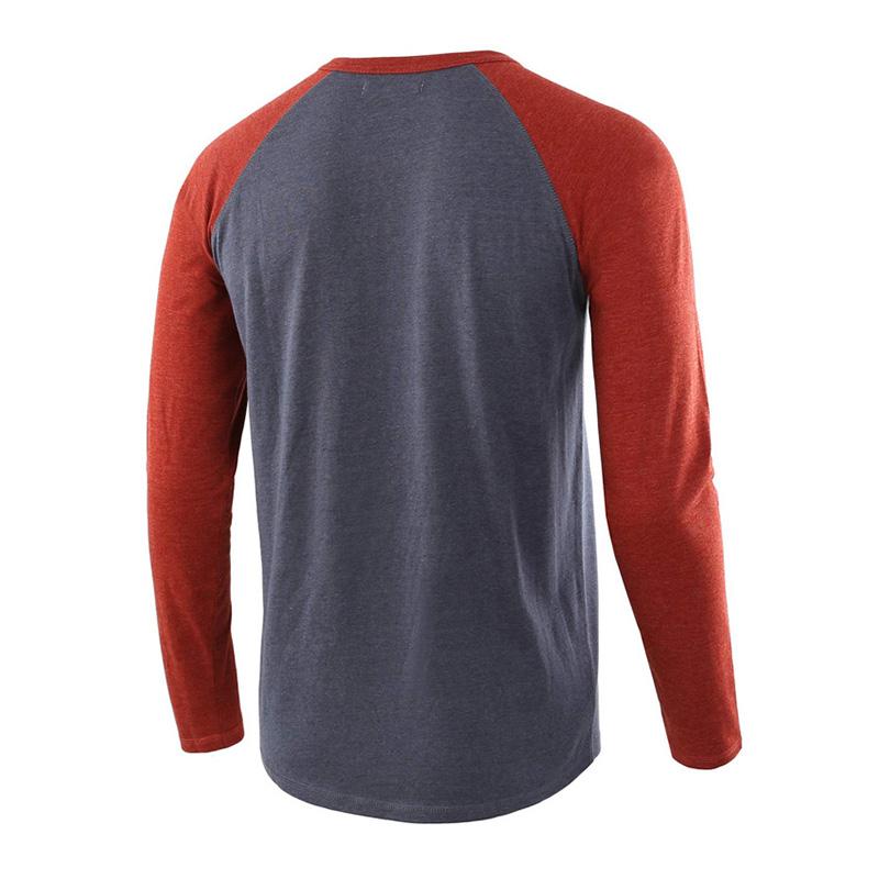 Mens Casual Colorblock Loose Henley T-Shirt 42204991M