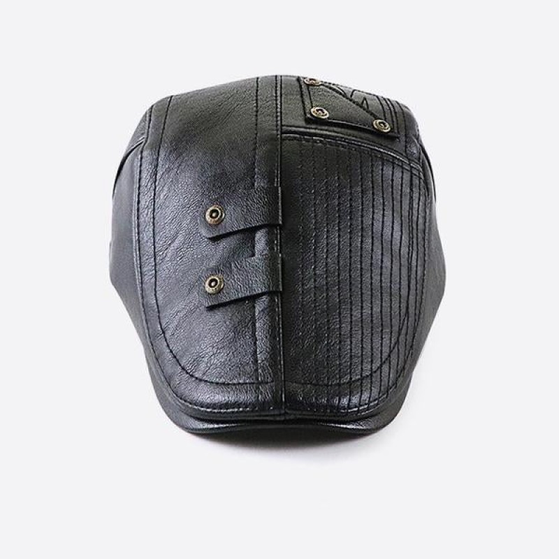 VINTAGE PANELLED LEATHER HAT 36145485X
