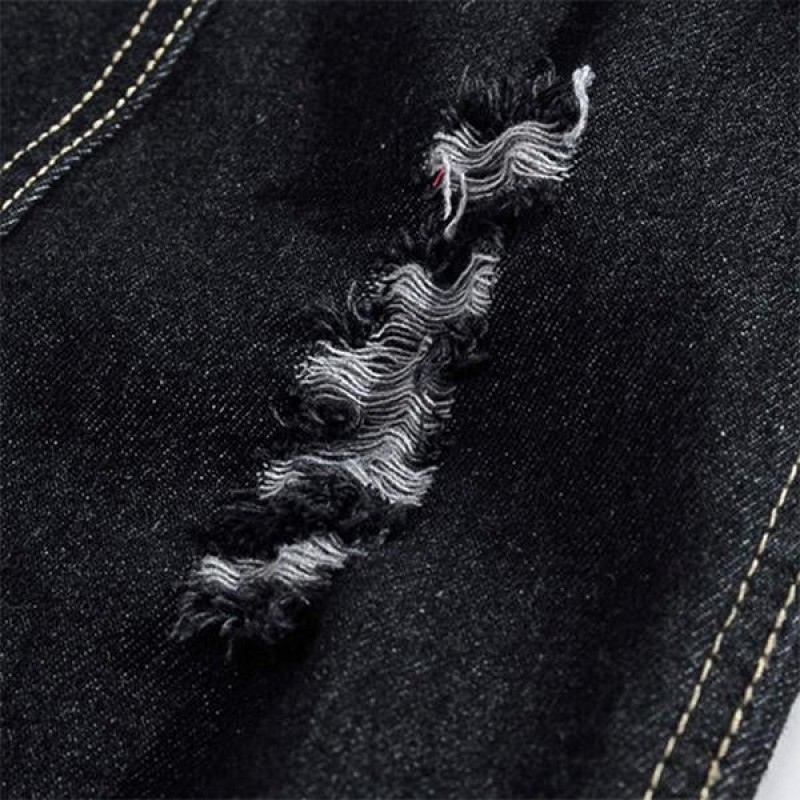 Mens Casual Distressed Frayed Denim Vest 14987136M