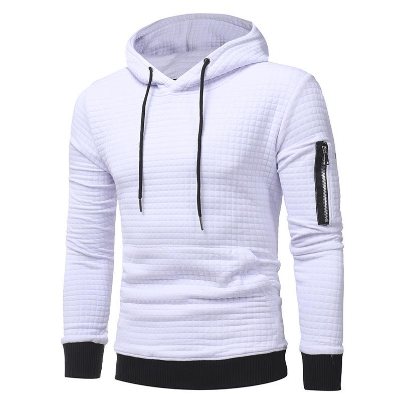Mens Zipper Decor Loose Fit Casual Hoodie 22625474Z