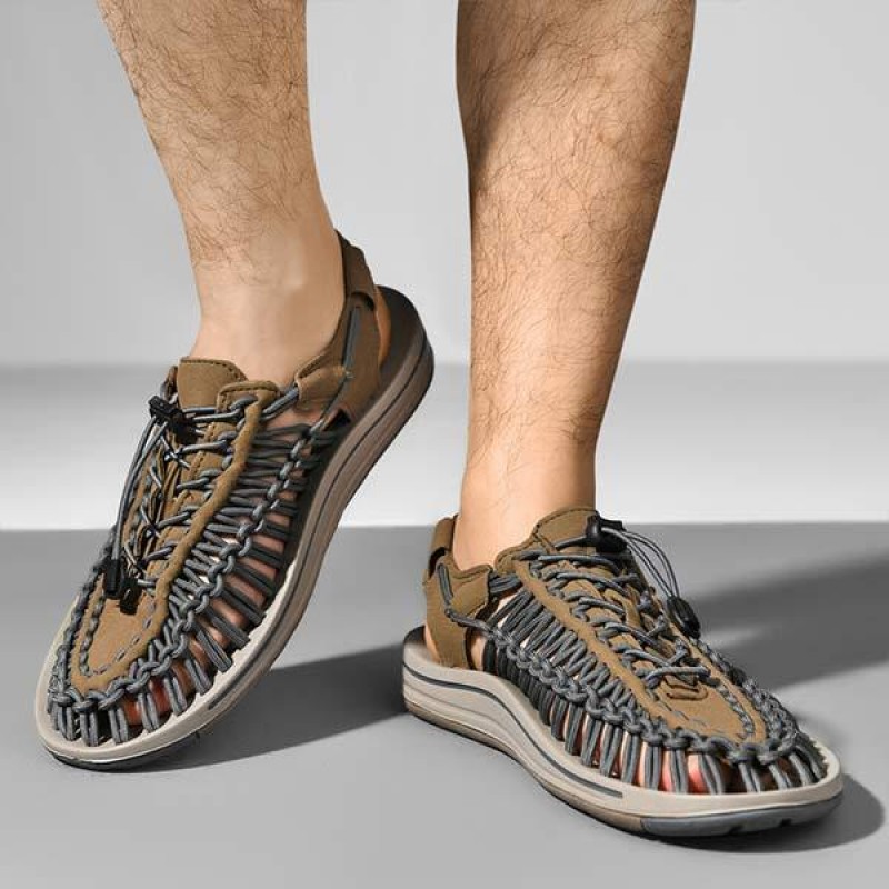 MENS HANDWOVEN BEACH SANDALS 53152187