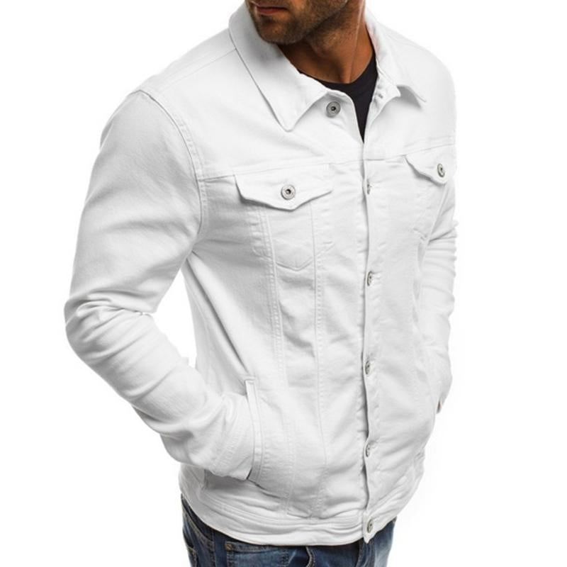 Mens Casual Solid Color Button Lapel Jacket 02134545M