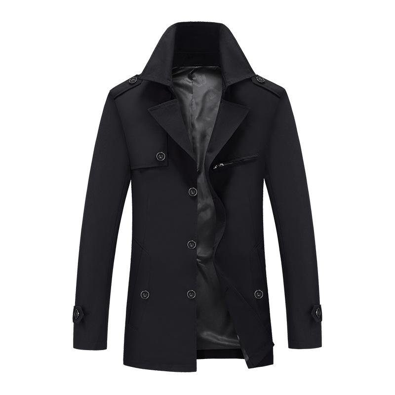 Mens Lapel Mid-length Trench Coat 37659283Z