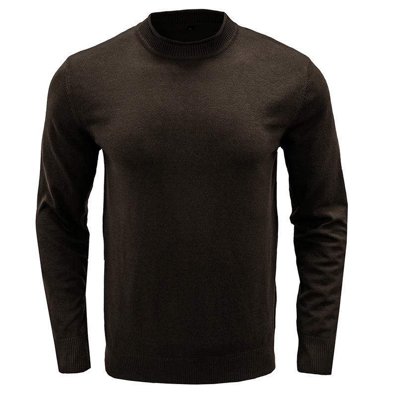 Mens Solid Round Neck Casual Sweater 27207117Z