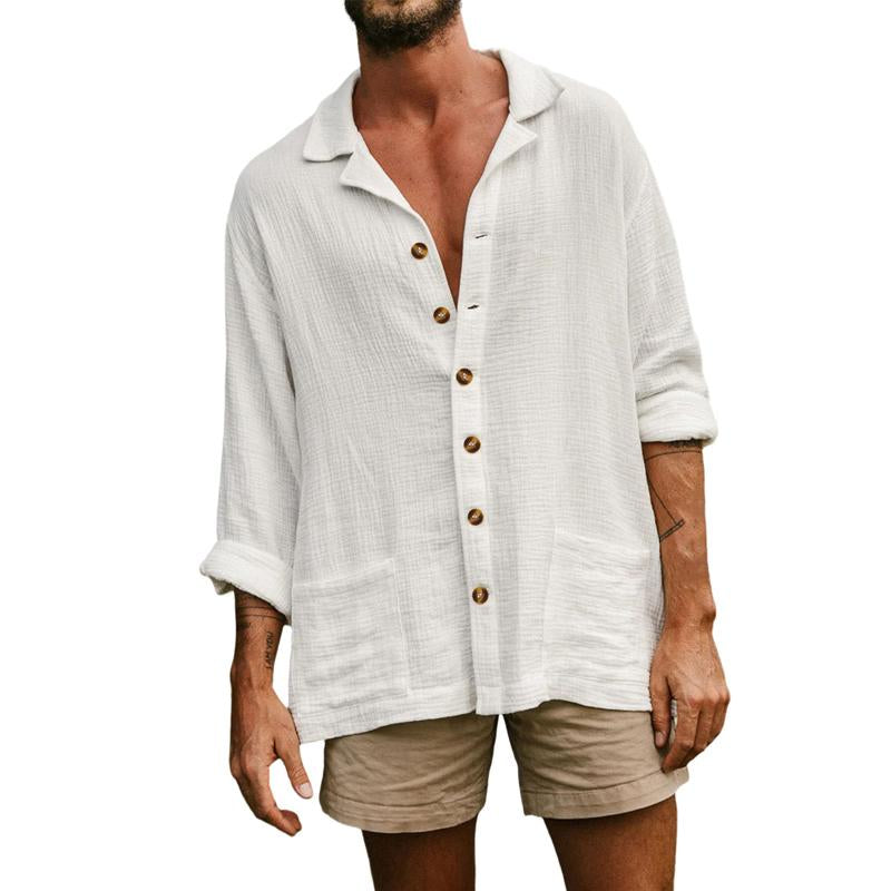 Mens Loose Casual Long Sleeve Shirt 31213490Y