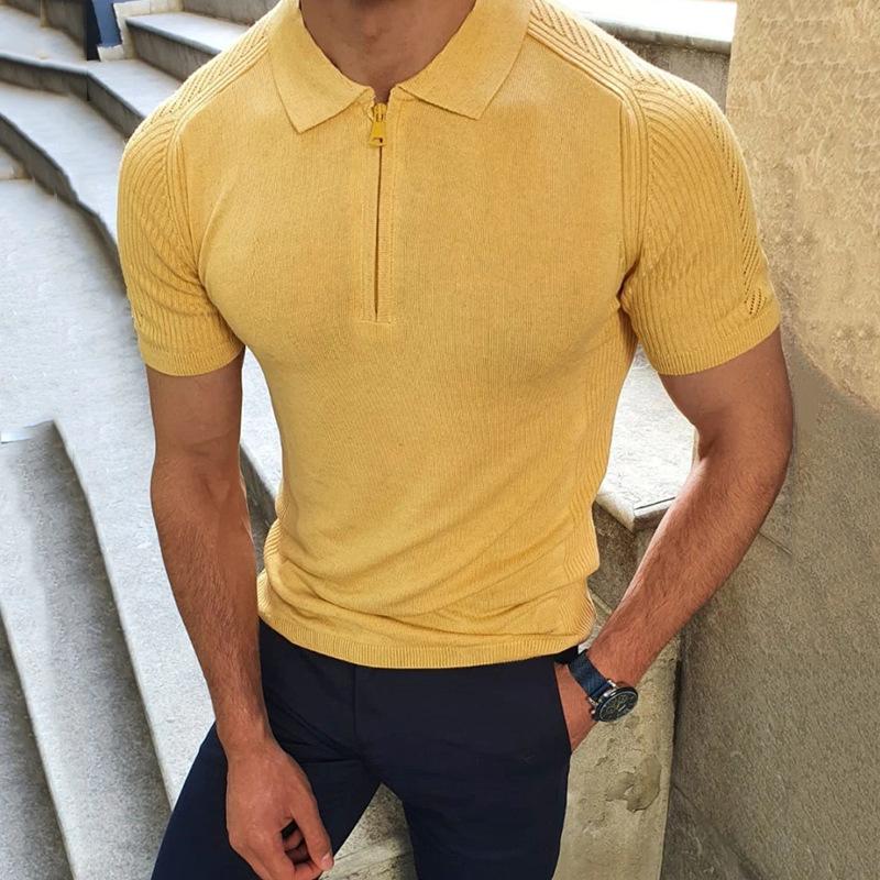 Mens Slim Lapel Short Sleeve POLO Shirt 02428640X