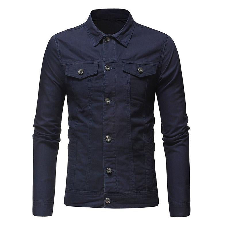Mens Solid Color Lapel Jacket 01754287X