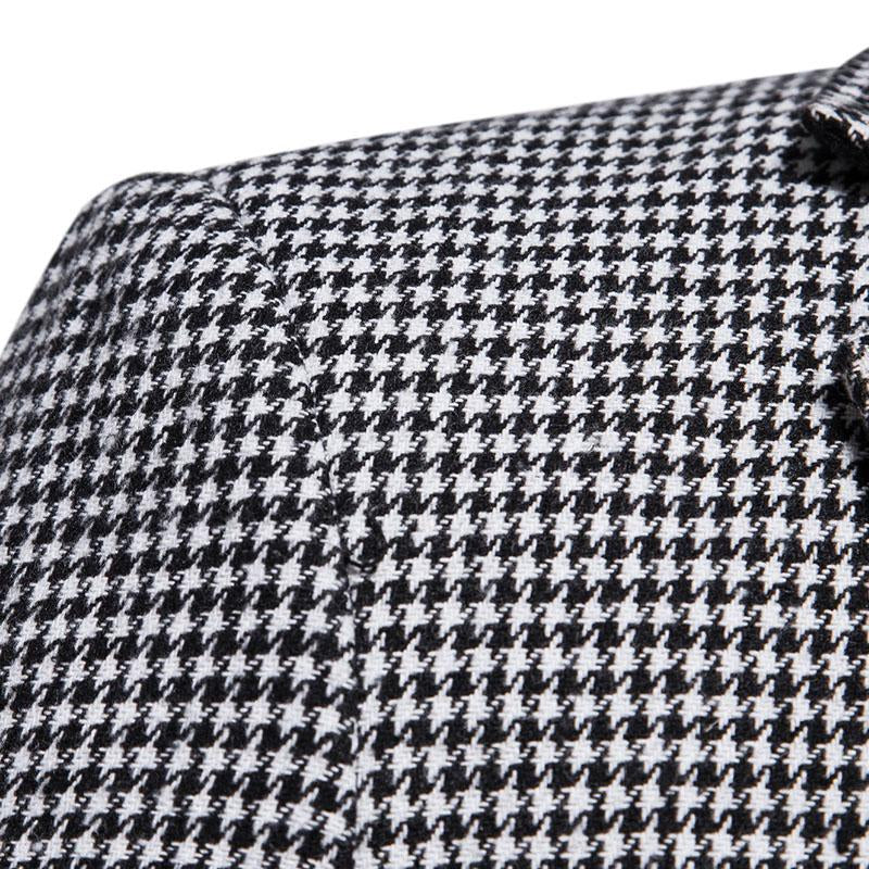 Mens Casual Plaid Lapel Blazer 44845915M