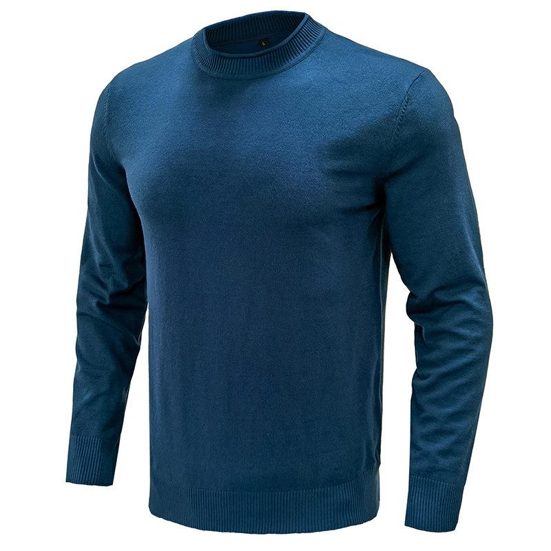 Mens Solid Round Neck Casual Sweater 27207117Z