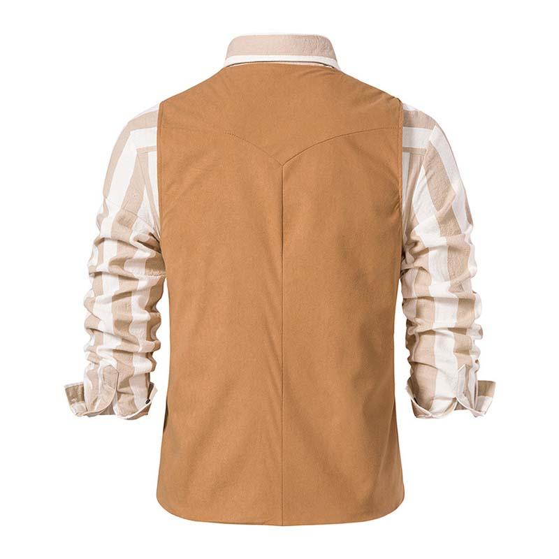 Mens Vintage Slim V Neck Single Breasted Vest 49764843M (Shirt Excluded)