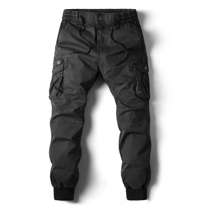 Mens Casual Elastic Waist Cargo Pants 57018851X