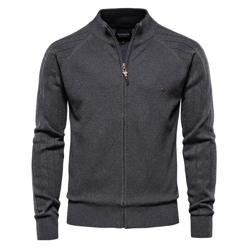 Mens Zippered Stand-up Cardigan Jacket 33798332X