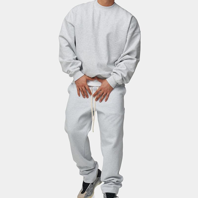 Mens Solid Loose Sweatshirt Set 33123705Z