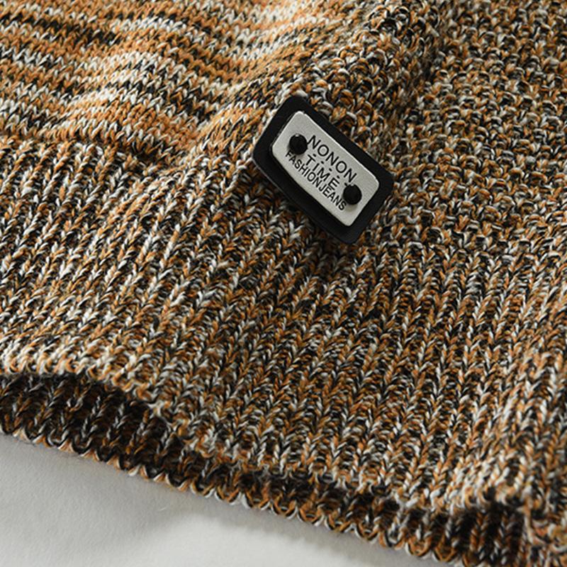 Mens Casual Kangaroo Pocket Hooded Knit Sweater 71917674M