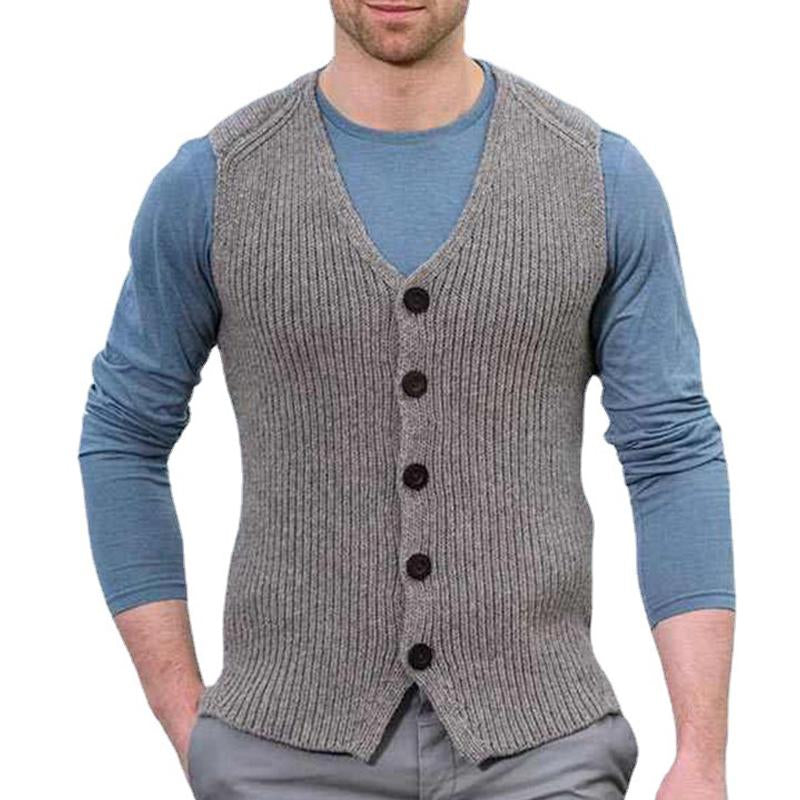 Mens V Neck Button Knit Vest 31273232X
