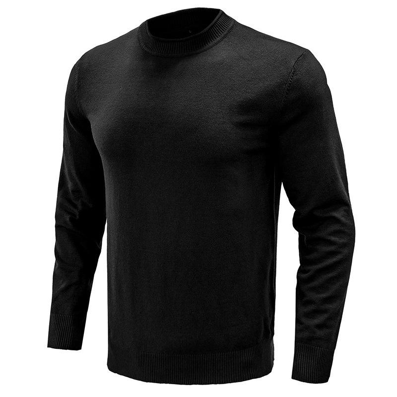 Mens Solid Round Neck Casual Sweater 27207117Z