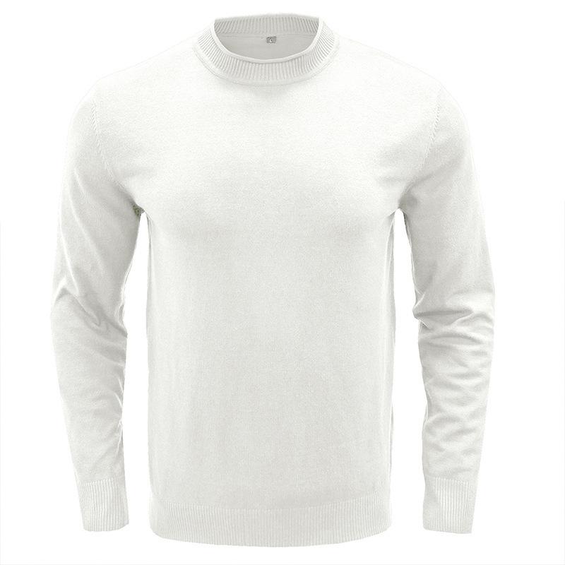 Mens Solid Round Neck Casual Sweater 27207117Z