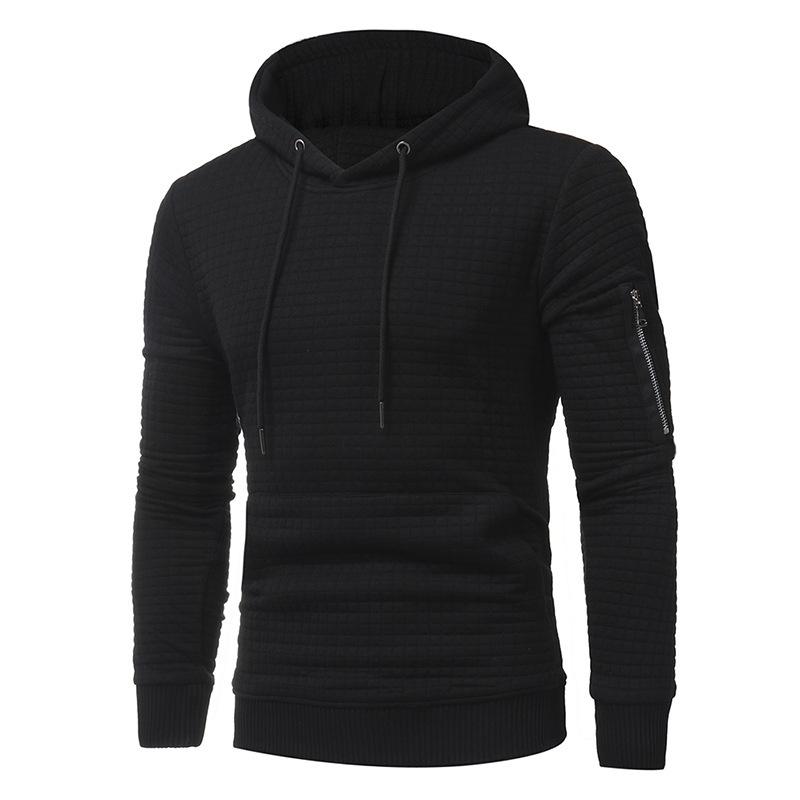 Mens Zipper Decor Loose Fit Casual Hoodie 22625474Z