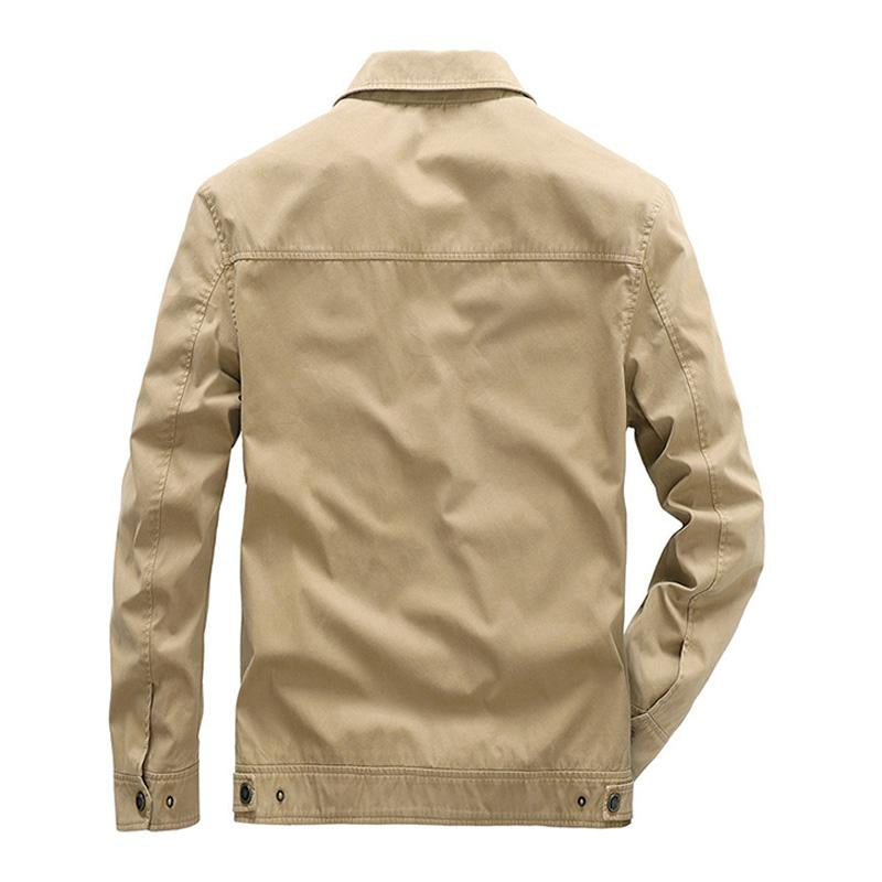 Mens Casual Cotton Lapel Cargo Jacket 89521769M