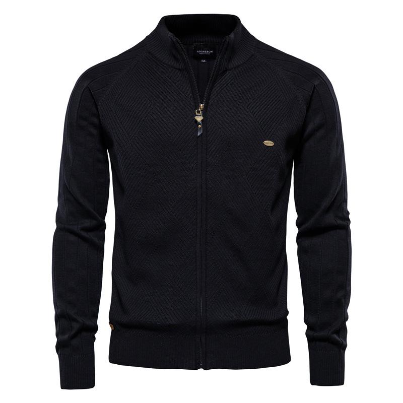Mens Zippered Stand-up Cardigan Jacket 33798332X
