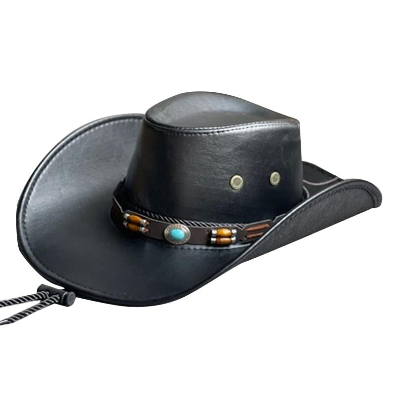 Mens Leather Western Cowboy Hat 09378026Y