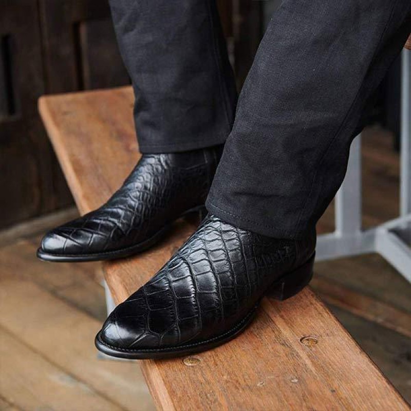 MENS VINTAGE CROCODILE WESTERN COWBOY BOOTS 33120809C