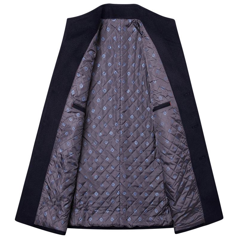 Mens Lapel Single Breasted Woolen Coat 30371092Z