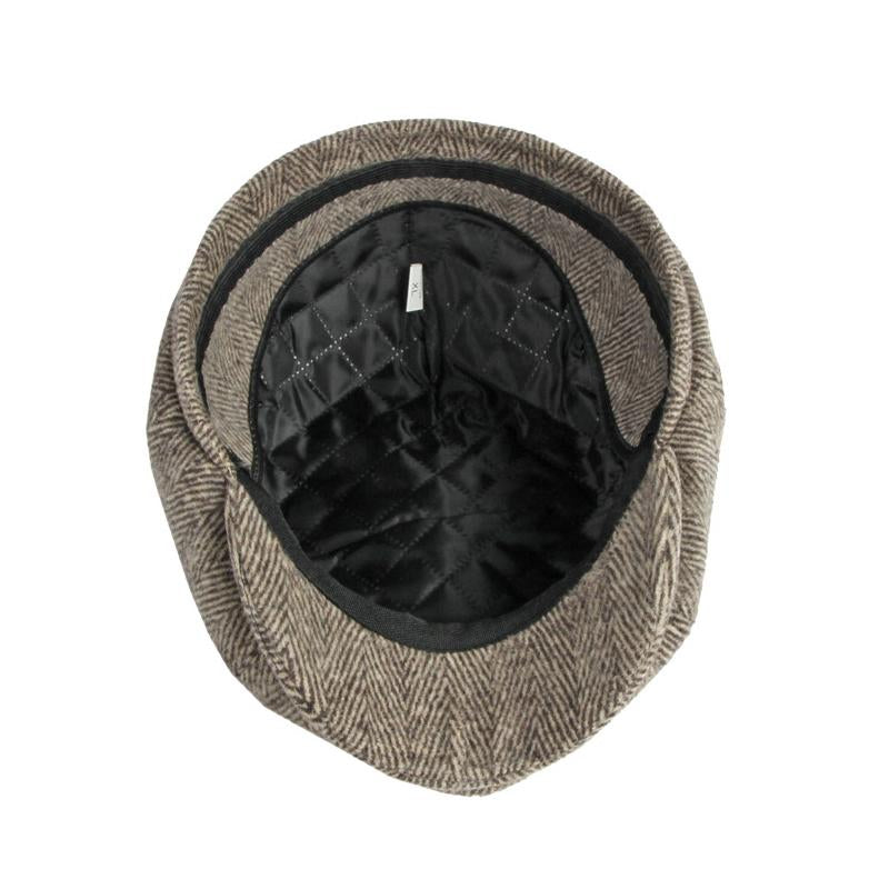 Mens British Vintage Wool Warm Earmuff Beret 36085431M